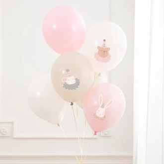 Pastelni lateks baloni Baby roza, 6 kosov