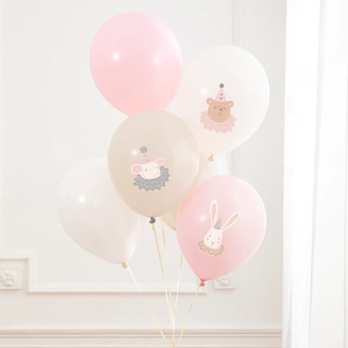 Pastelni lateks baloni Baby roza, 6 kosov