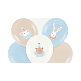 Pastelni lateks baloni Baby shower modri, 6 kosov