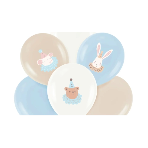 Pastelni lateks baloni Baby shower modri, 6 kosov