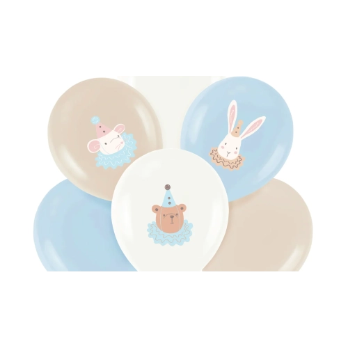 Pastelni lateks baloni Baby shower modri, 6 kosov