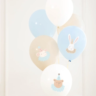 Pastelni lateks baloni Baby shower modri, 6 kosov