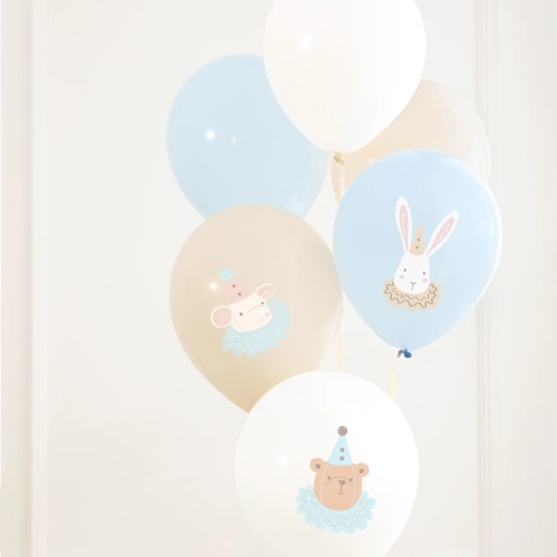 Pastelni lateks baloni Baby shower modri, 6 kosov