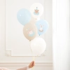 Pasztell latex lufik Baby showerre, kék, 6 db