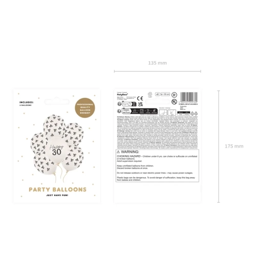Baloane latex pastel off-white 30 cm, set 6 bucăți