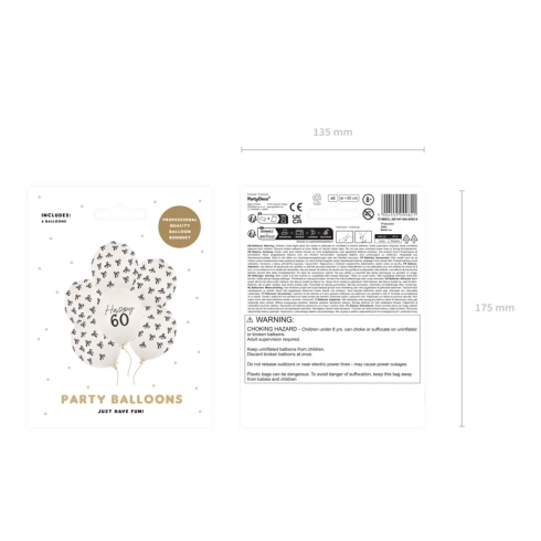 Lateks baloni pastel off white s potiskom 30 cm 6 kos