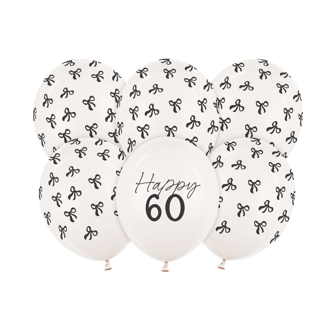 Baloane din latex pastel off-white cu imprimeu 30 cm, set 6 buc.