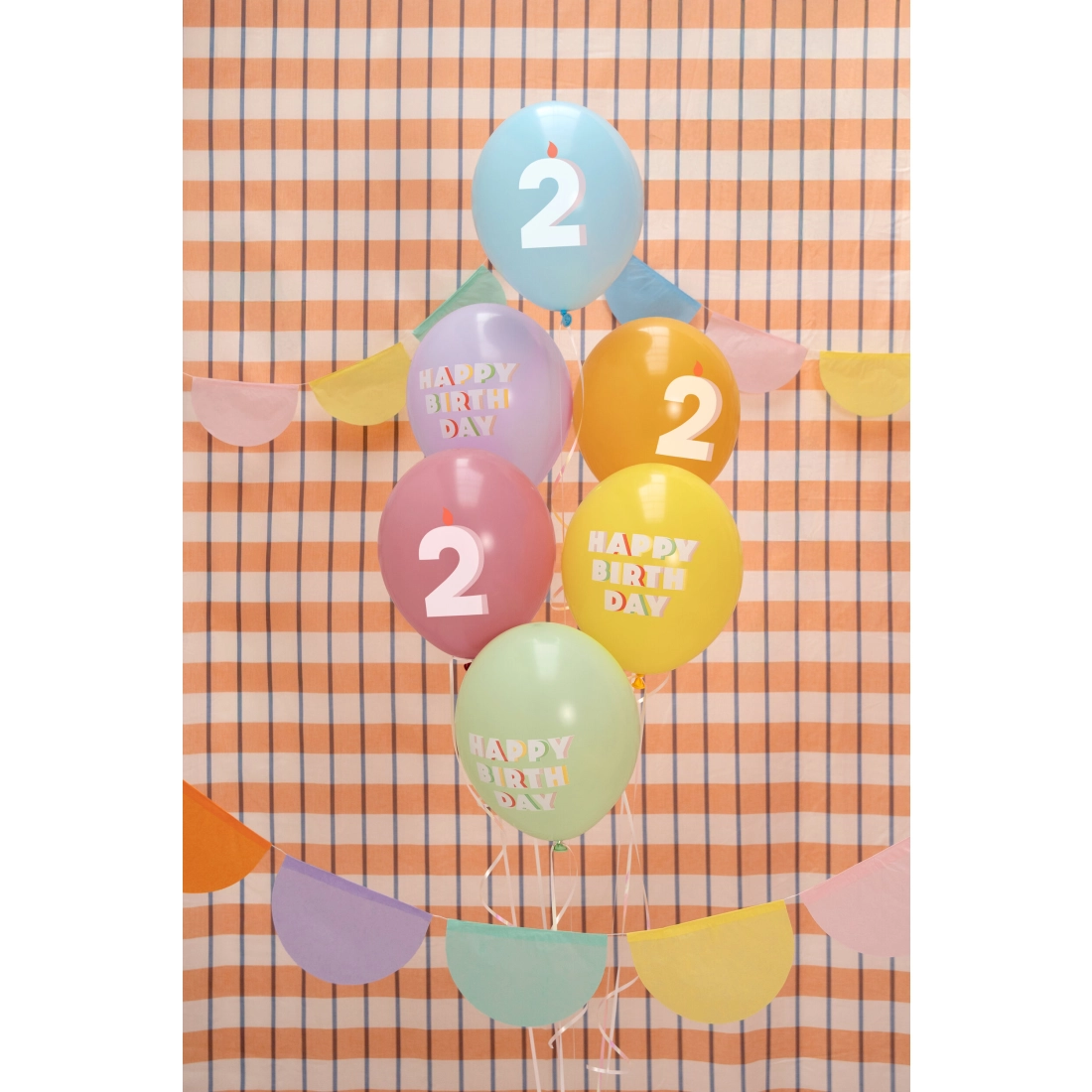 Lateks baloni s številko 2, pastelni mix, 6 kos