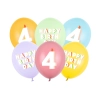 Lateks baloni s številko 4 pastel mix, 6 kos