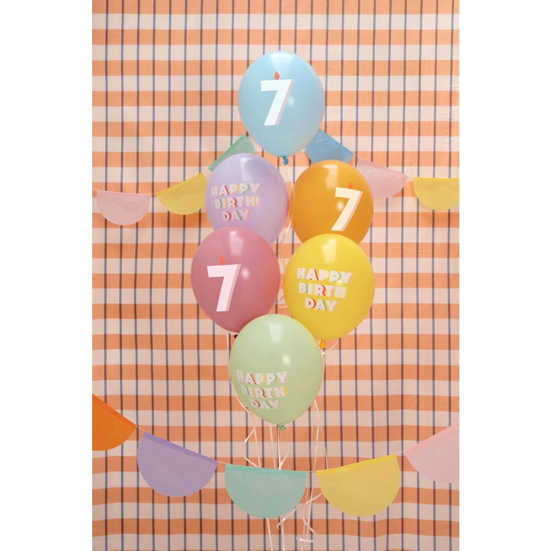 Lateks baloni s številko 7 pastel mix, 6 kos