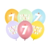 Lateks baloni s številko 7 pastel mix, 6 kos
