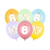 Latex lufik 8-as számmal, pasztell mix, 6 db