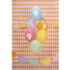 Lateks baloni s številko 9 pastel mix, 6 kos