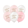 Latex lufik Welcome Baby, rózsaszín mix, 6 db