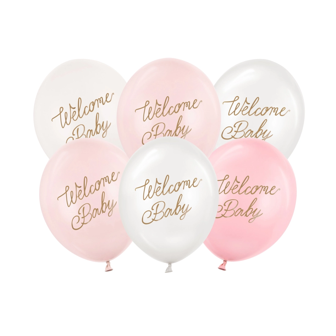 Latex lufik Welcome Baby, rózsaszín mix, 6 db