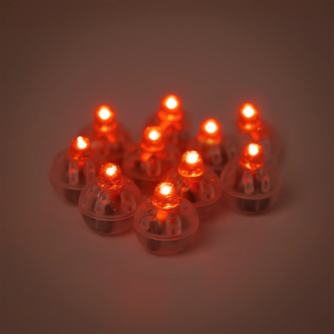 LED ballonvilágítás, piros fény, 10 db