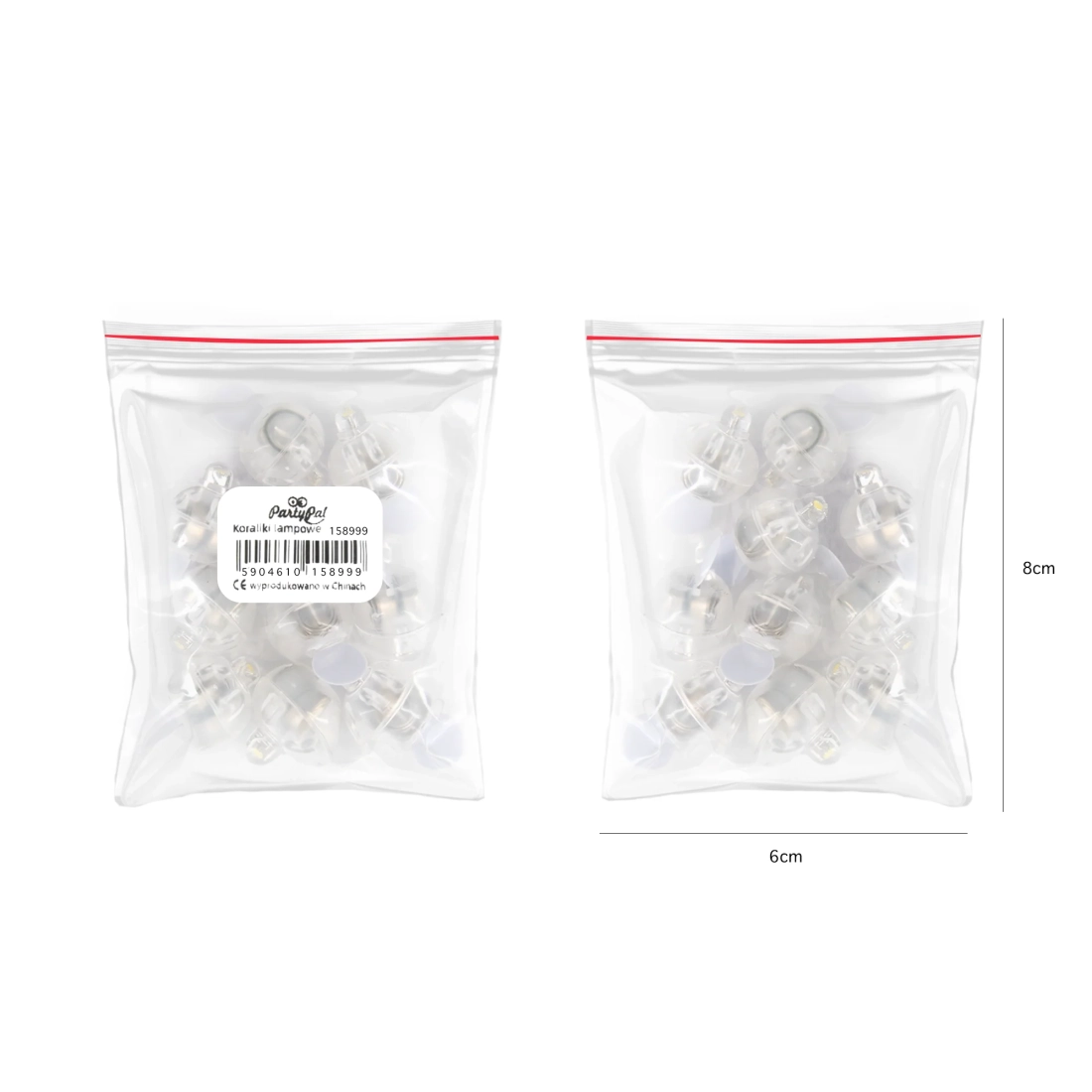 LED ballonvilágítás, piros fény, 10 db