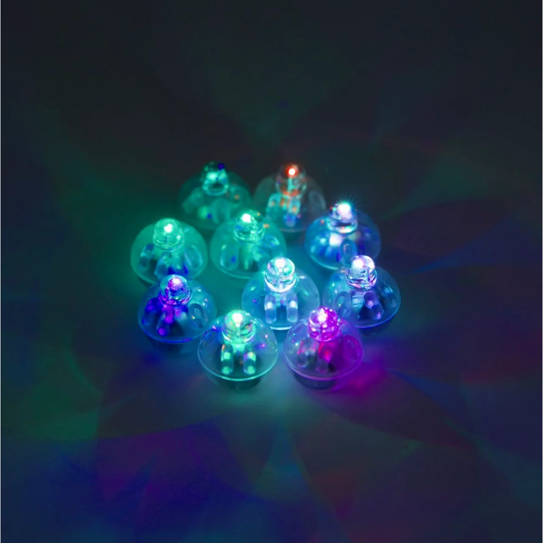 LED fények lufikhoz, színkeverék, 10 db