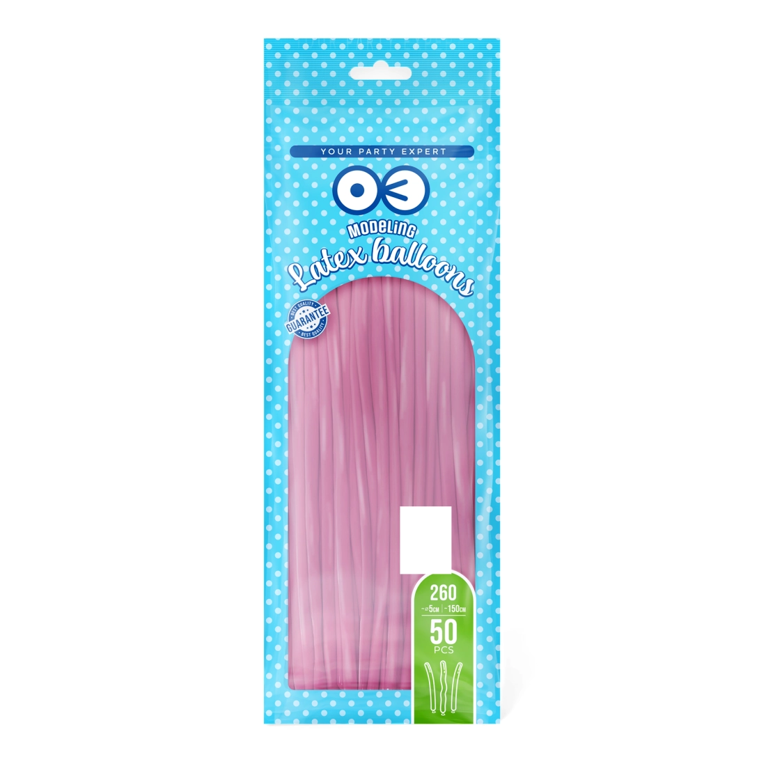 Króm sötétrózsaszín modellező lufik, 50 db