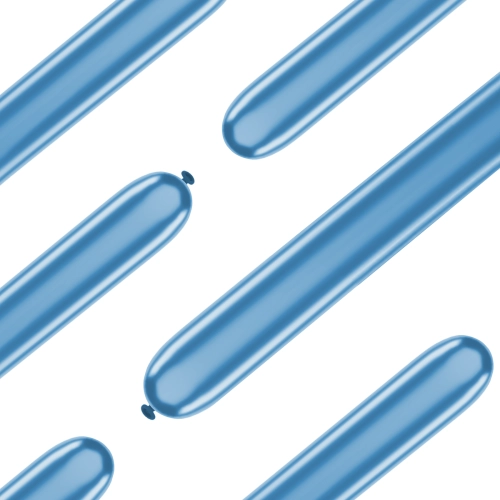 Krómozott kék modellező lufik, 50 db