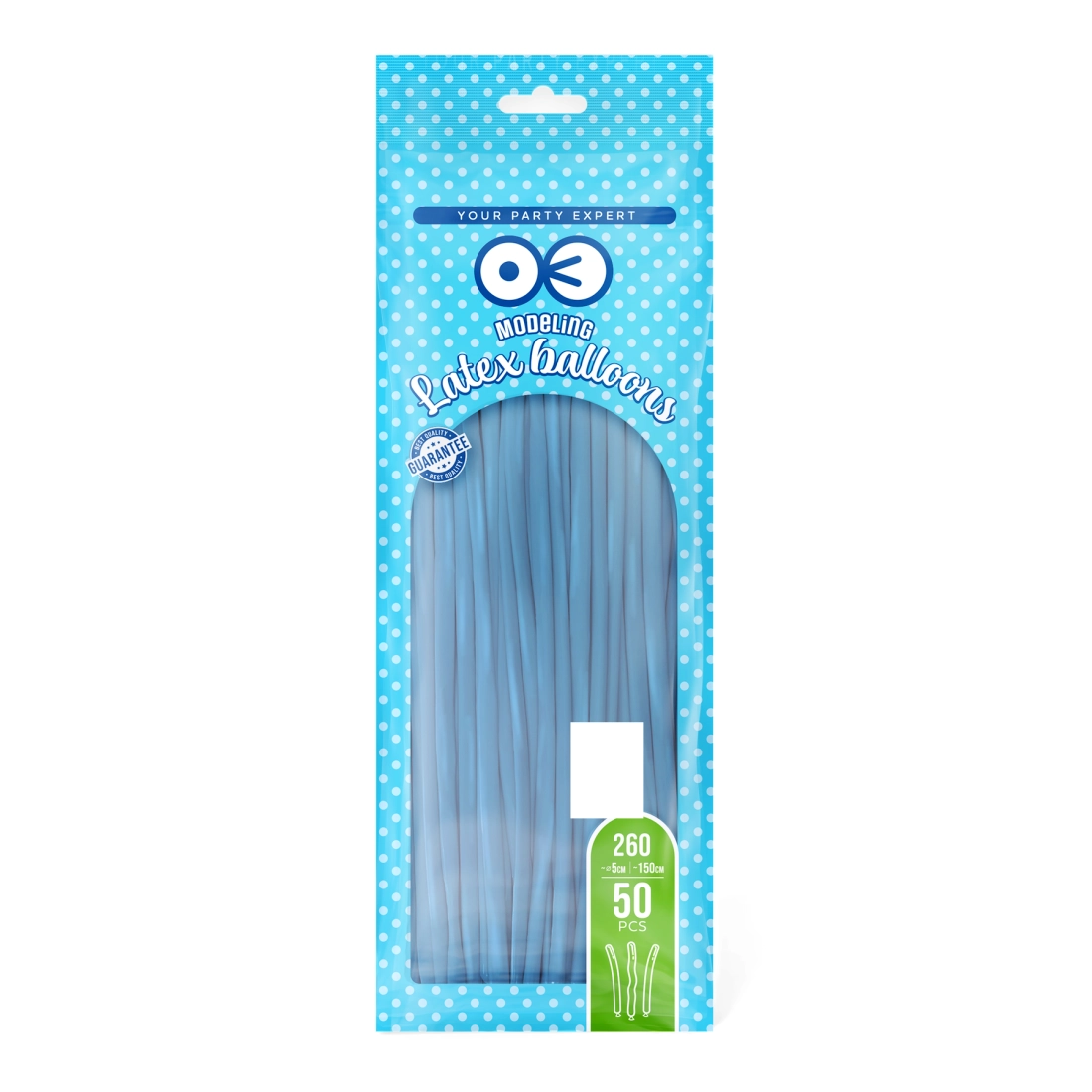 Baloane modelabile crom albastru, 50 buc.
