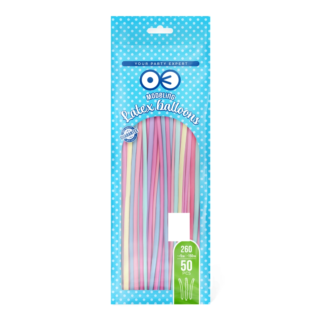 Baloane modelabile pastel, set mixt, 50 buc.