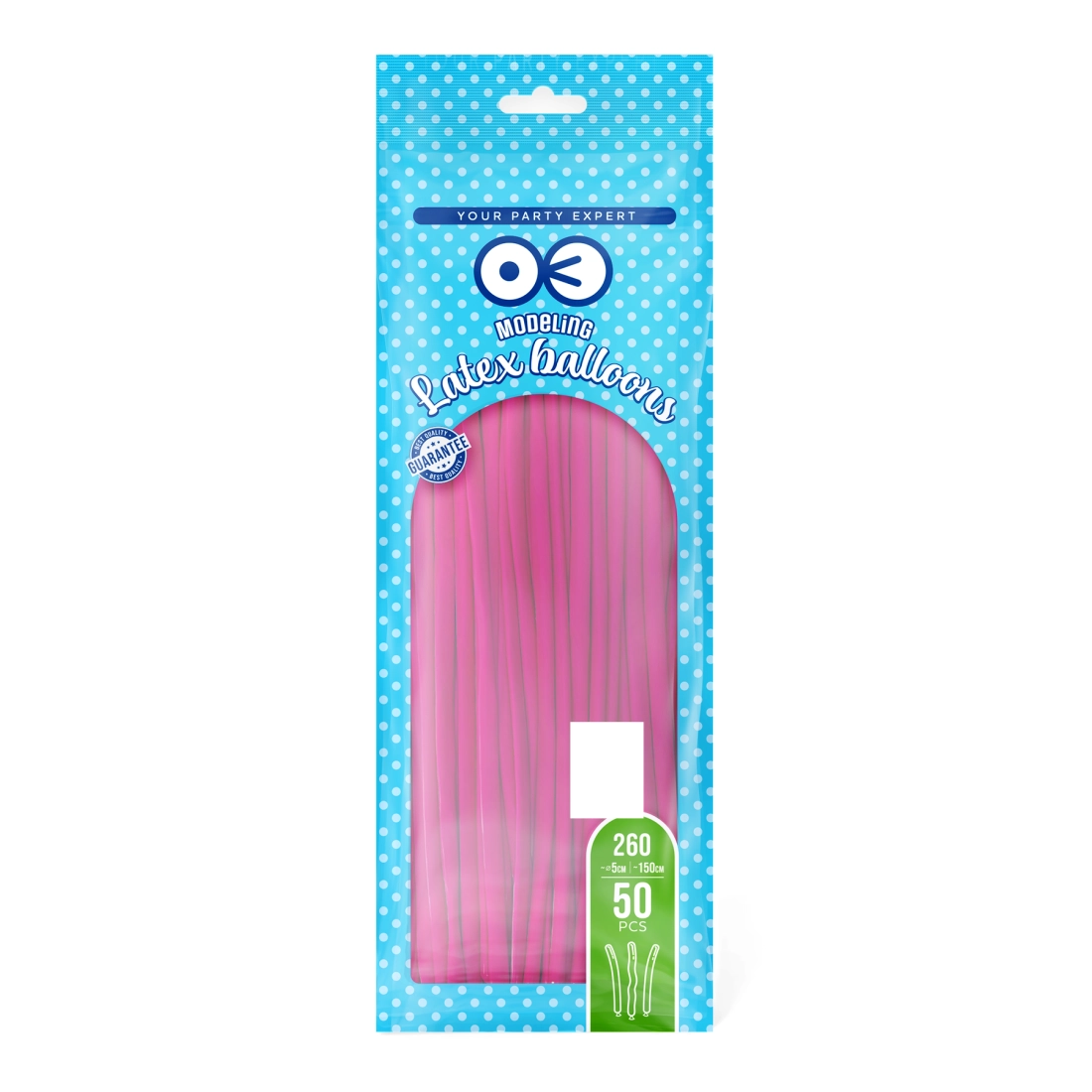 Modellező lufi sötét rózsaszín, matt – 50 db