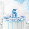 Lumânare aniversară albastră numărul 5 cu contur