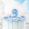 Kék születésnapi gyertya 9-es szám arany szegéllyel