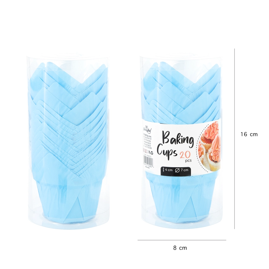 Cupe pentru brioșe, albastre, 20 buc.