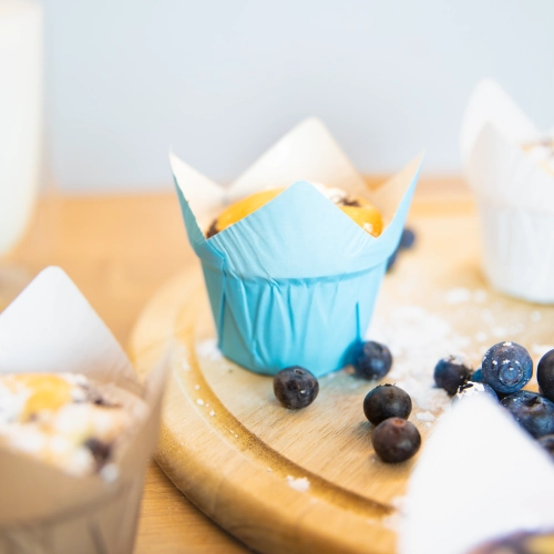 Cupe pentru brioșe, albastre, 20 buc.