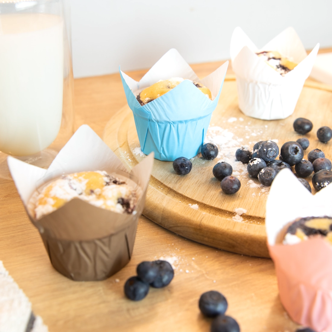 Cupe pentru brioșe, albastre, 20 buc.