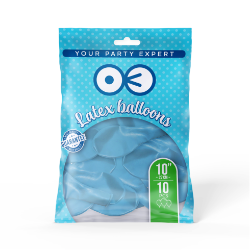 Pasztellkék lufik 25 cm – 10 db készlet Pasztellkék lufik 25 cm – 10 db készlet