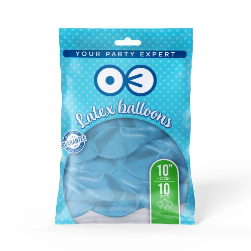 Pasztellkék lufik 25 cm – 10 db készlet