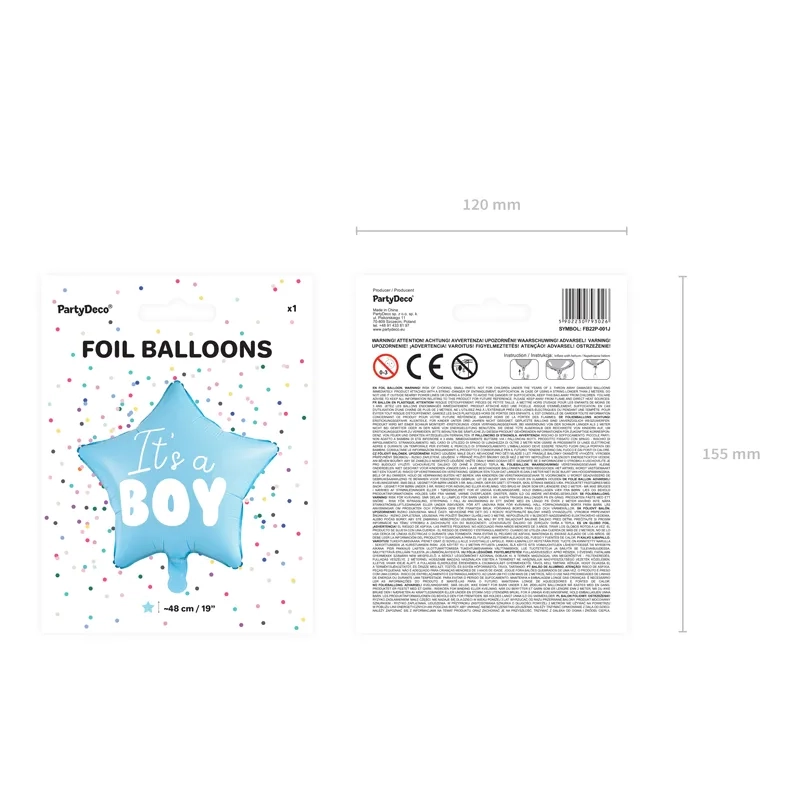 Balon folie albastru în formă de stea 48 cm – It’s a boy