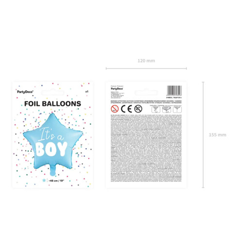 Moder balon iz folije v obliki zvezde 48 cm – It’s a boy