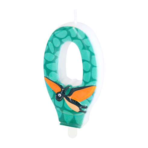 Szülinapi gyertya dinoszaurusz, 0-s szám, 8 cm Szülinapi gyertya dinoszaurusz, 0-s szám, 8 cm