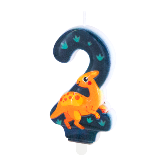 Rojstnodnevna svečka dinozaver številka 2, 8 cm