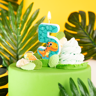 Rojstnodnevna svečka dinozaver številka 5, 8 cm
