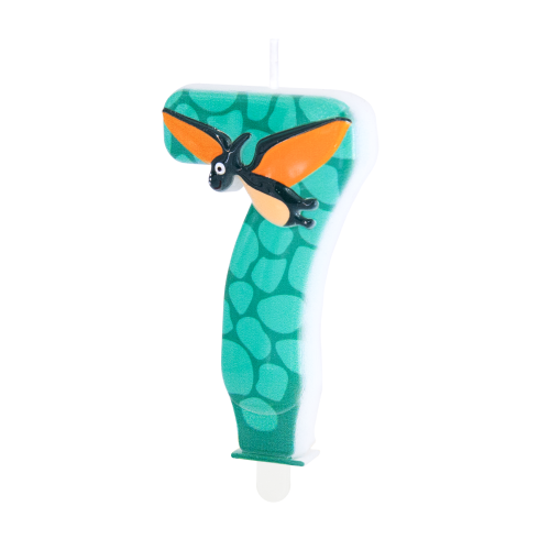 Szülinapi dinoszauruszos gyertya, 7-es szám, 8 cm Szülinapi dinoszauruszos gyertya, 7-es szám, 8 cm