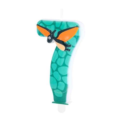 Szülinapi dinoszauruszos gyertya, 7-es szám, 8 cm