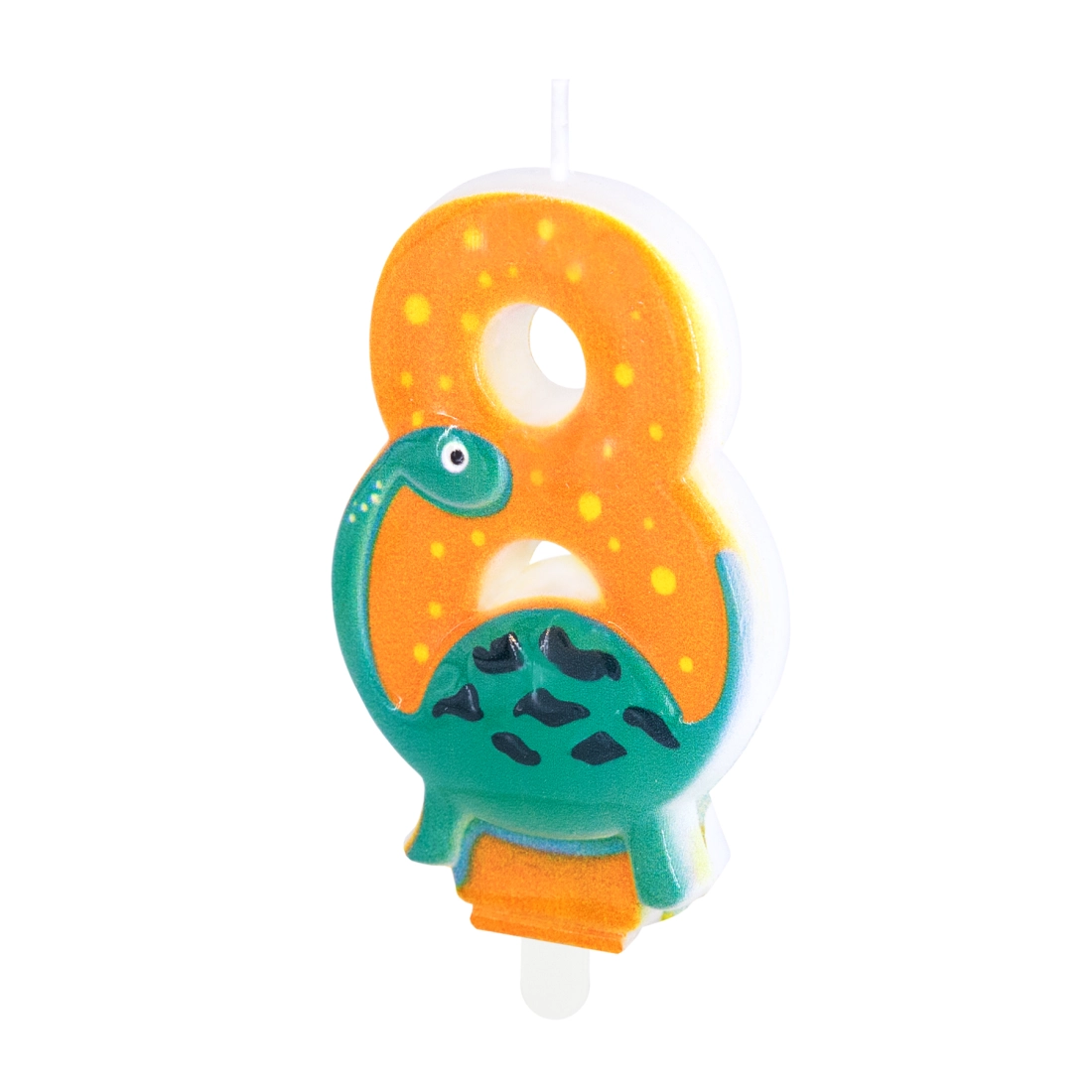 Lumânare de aniversare dinozaur, cifra 8, 8 cm