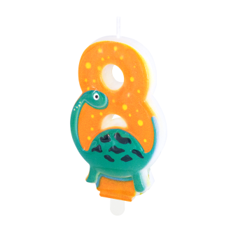 Rojstnodnevna svečka dinozaver številka 8, 8 cm