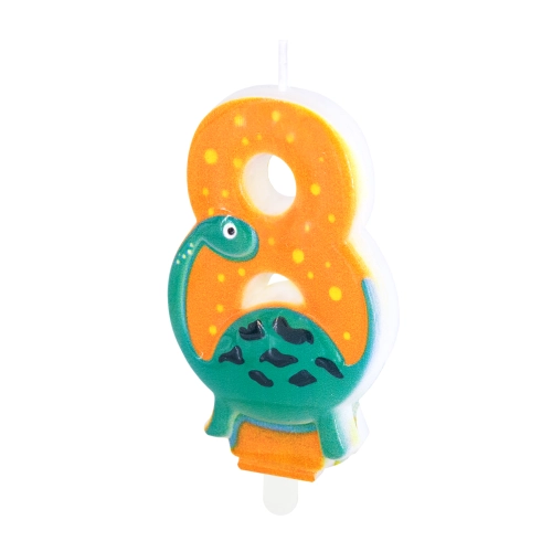 Dínós szülinapi gyertya, 8-as szám, 8 cm