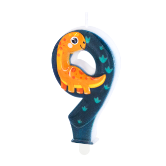 Rojstnodnevna svečka dinozaver številka 9, 8 cm