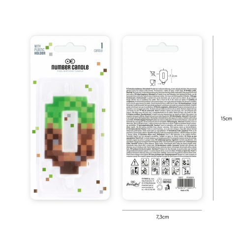 Narodeninová tortová sviečka Minecraft číslo 0, 7 cm Narodeninová tortová sviečka Minecraft číslo 0, 7 cm