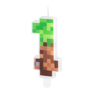 Minecraft rojstnodnevna tortna svečka številka 1, 7 cm