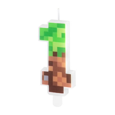 Narozeninová dortová svíčka Minecraft číslo 1, 7 cm