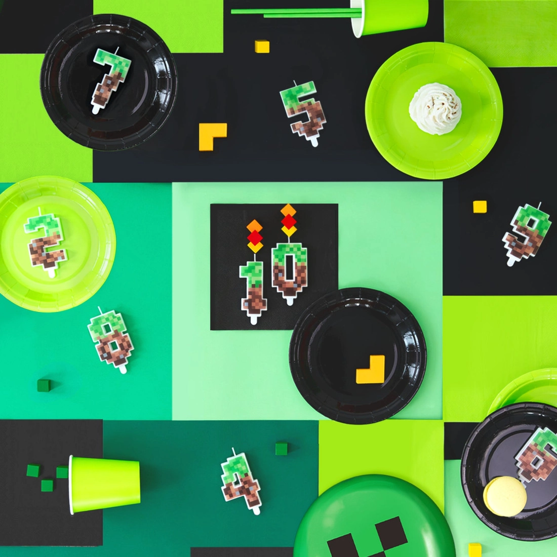 Minecraft születésnapi tortagyertya, 1-es szám, 7 cm