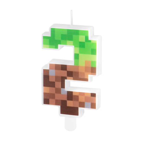 Minecraft születésnapi tortagyertya 2-es szám, 7 cm Minecraft születésnapi tortagyertya 2-es szám, 7 cm